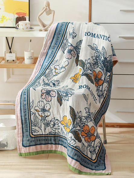 Ekstra Büyük Pamuklu Müslin Banyo Havlusu 80x160cm - Uzun Kulaklı Tavşan - 3