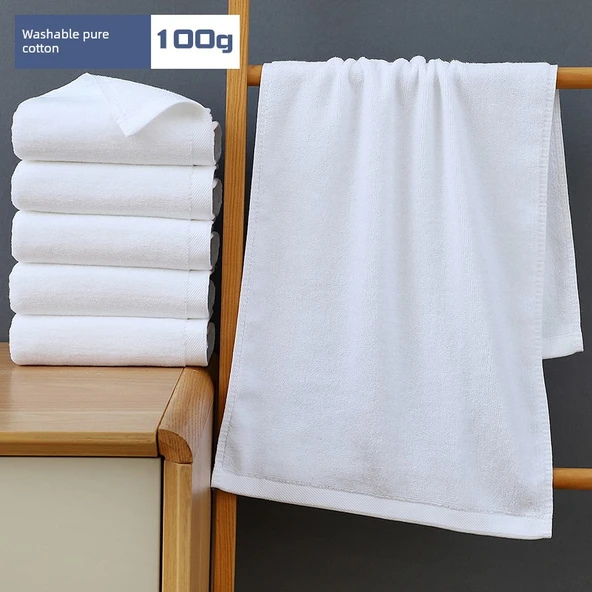 Toptan Beyaz Pamuklu Otel Havlusu - Yıkanabilir %100 Pamuk 100g 35x70cm 10'lu Paket