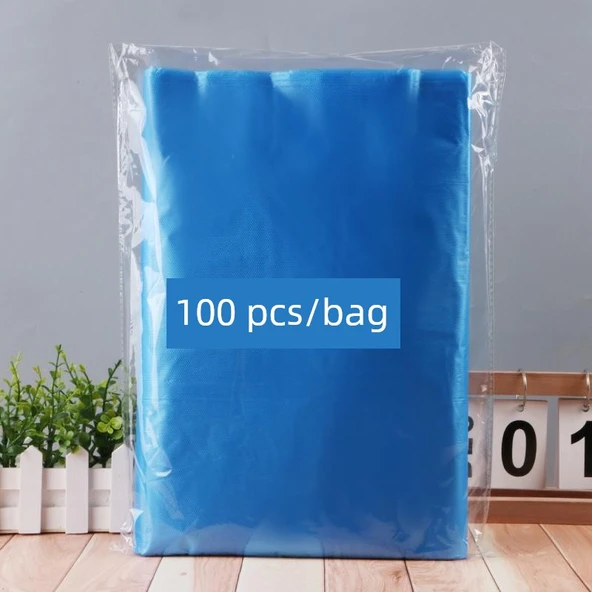 Tek Kullanımlık Su Geçirmez Yağa Dayanıklı Plastik Önlük - Gök Mavisi [Uzun Kalınlaştırılmış] 70*120cm