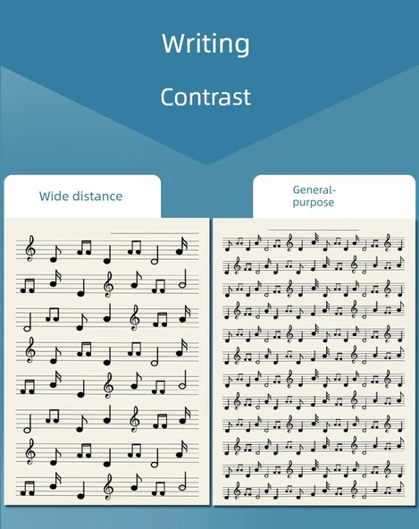 Müzik Notaları Defteri - Geniş Aralık 5, Beş Çizgili, Kalınlaştırılmış 48 Sayfa - 10
