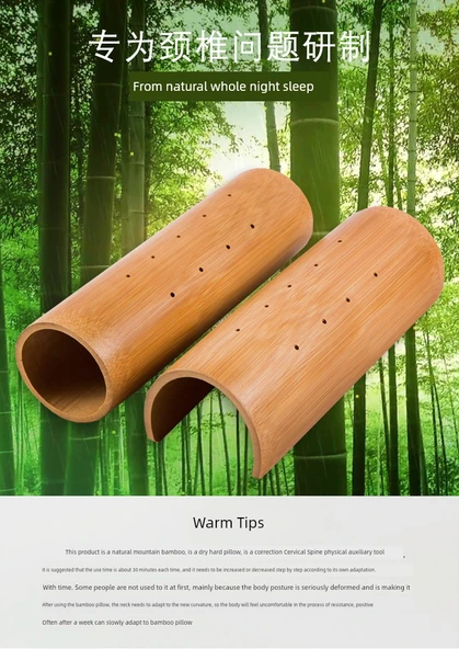 Bambu Boyun Yastığı - Yarım Daire Yükseklik 8cm + Bel Yastığı Yükseklik 4-4.5cm - 10