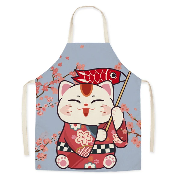 Ukiyo-E Desenli Kedi Mutfak Önlüğü - Çocuk - W88819