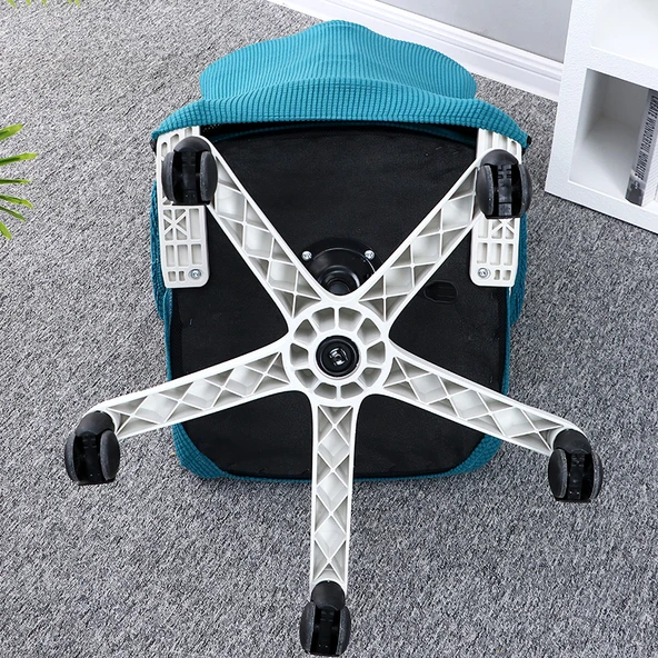 Ofis Koltuğu Kılıfı - Universal Elastik - 5 Parça - Sarı (Kolçak 36-38 cm) - 5