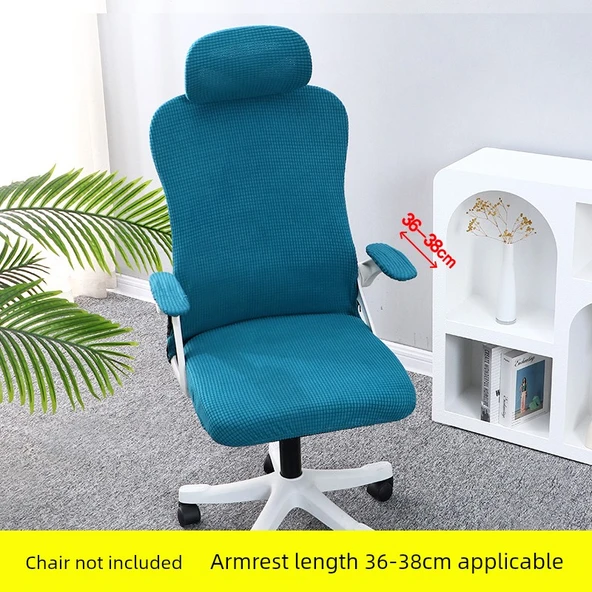 Ofis Koltuğu Kılıfı - Universal Elastik - 5 Parça - Safir Mavi (Kolçak 36-38 cm)