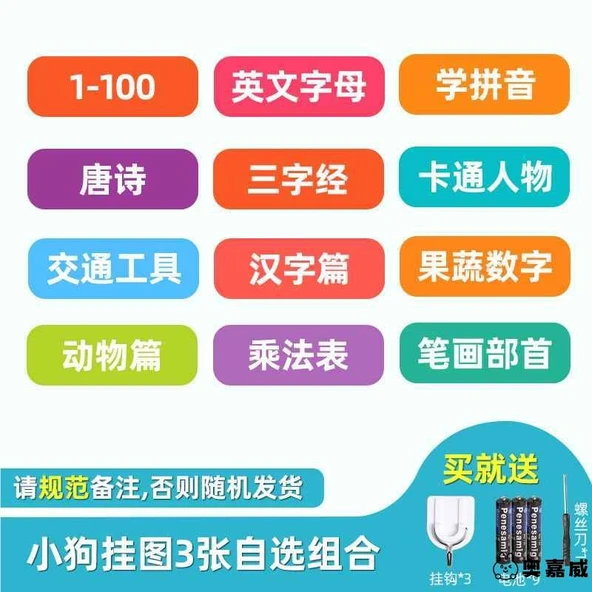 Çince Pinyin Alfabe Duvar Tablosu - İsteğe Bağlı Yavru Köpek Duvar Tablosu 3