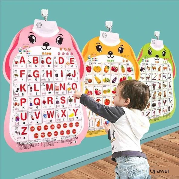 Çince Pinyin Alfabe Duvar Tablosu - İsteğe Bağlı Yavru Köpek Duvar Tablosu 6 - Resim 5