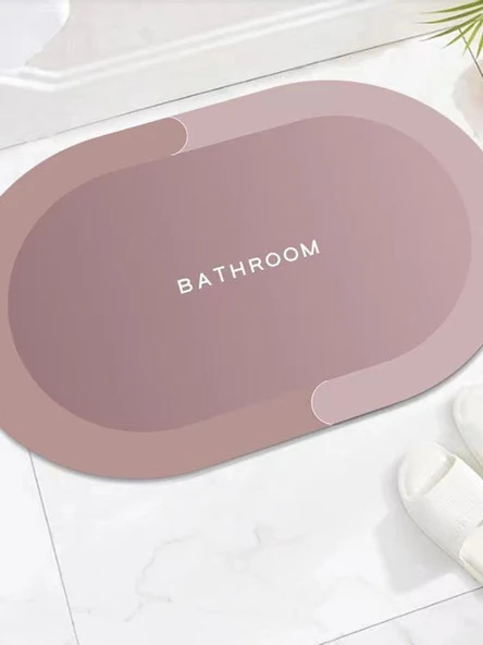 Yumuşak Diatomit Emici Banyo Paspası - Koyu Yeşil (Dikdörtgen) - 40x60 cm - 4