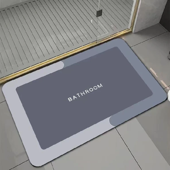Yumuşak Diatomit Emici Banyo Paspası - Koyu Yeşil (Dikdörtgen) - 40x60 cm - 8