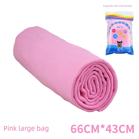 Geyik Derisi Hızlı Kuruyan Saç Havlusu - Pembe Büyük Boy Çanta 66x43 (2 Al 1 Öde)