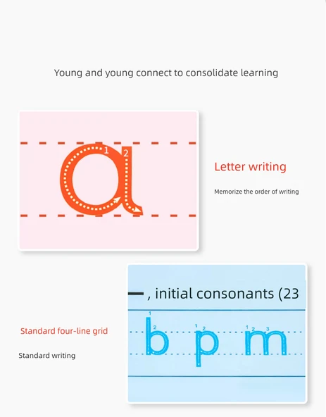 Pinyin Alfabe ve Matematik Formülleri Duvar Tablosu - Çince Pinyin Heceleri ve Harfleri - Resim 9