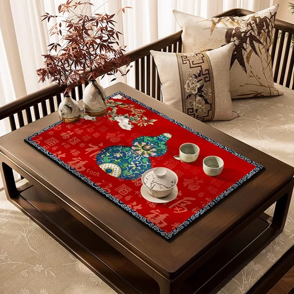 Zen Stil Çay Matı Fulu Ping An-NC-12274 50x60cm Aşınmaya Dayanıklı