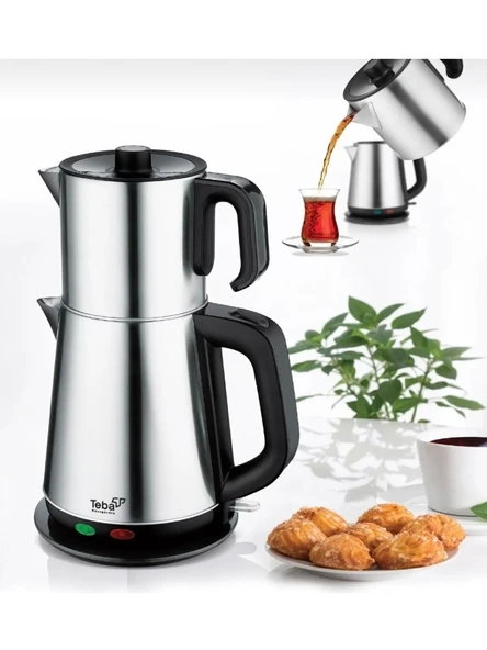 Hook Inox Paslanmaz Çelik Çay Makinesi Su Isıtıcı Çaycı Elektrikli Çaydanlık