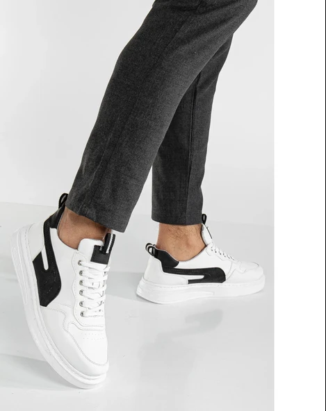 Erkek Beyaz Garantili Günlük Rahat Dikişli Hafif Taban Yürüyüş Garantili Spor Ayakkabı POMAS-5219 ürün görseli