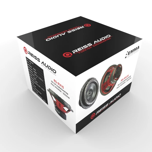 Reiss Audio Reiss Auido RS-RX15 38 cm Subwoofer Bas 4 Ohm 3000 Watt Max Power Adet Fiyatıdır RS-RX15 - 4