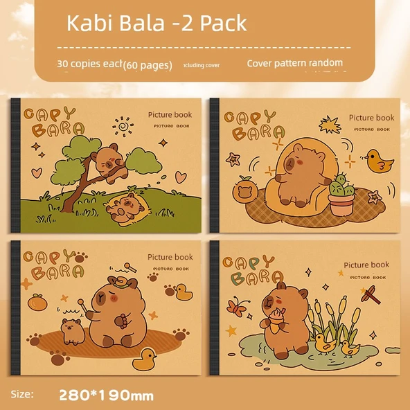 A4 Kalınlaştırılmış Kabi Bala Çocuk Boyama Defteri [2'li Paket]