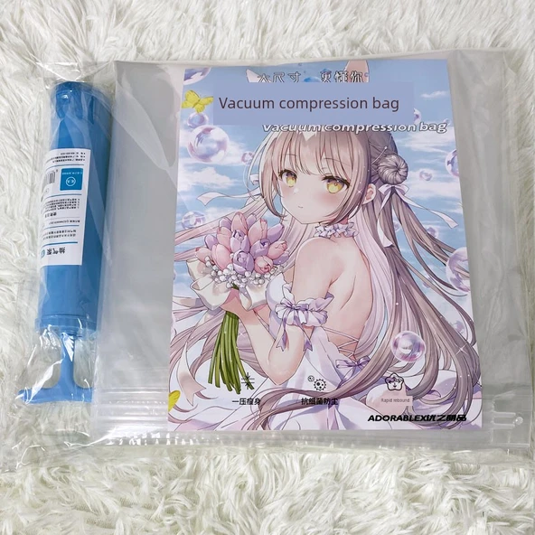 Anime Vücut Yastığı Saklama Çantası - 190x70cm - Elektrikli Pompa - 5