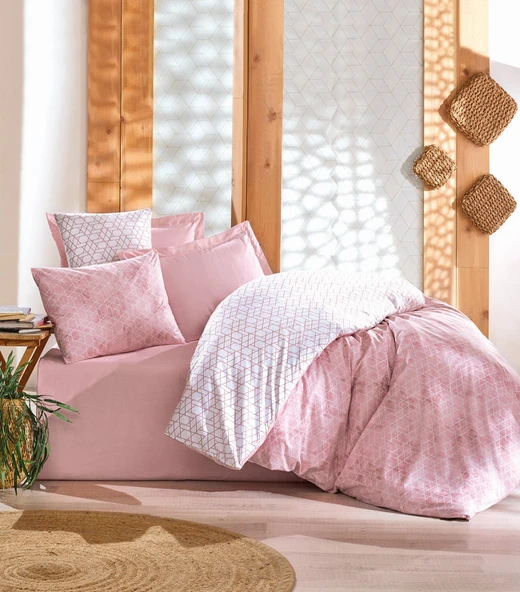 Cotton Box Minimal Tek Kişilik Lastikli Çarşaflı Nevresim Takımı Best Pembe