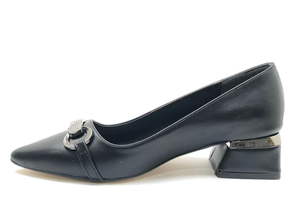 Mehtap Taş Toka Detaylı Kısa Topuklu Kadın Babet Ayakkabı - Resim 5