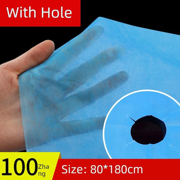 Delikli Tek Kullanımlık Yatak Örtüsü - 80*180cm Mavi - 100 Adet