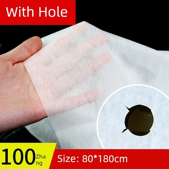 Delikli Tek Kullanımlık Yatak Örtüsü - 80*180cm Beyaz - 100 Adet