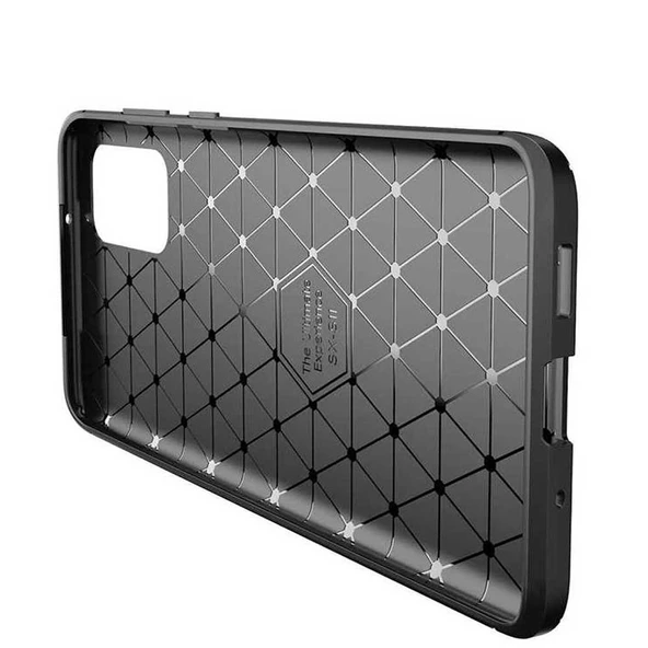 Samsung Galaxy S20 Plus Karbon Desenli Negro Silikon Kılıf - Resim 4