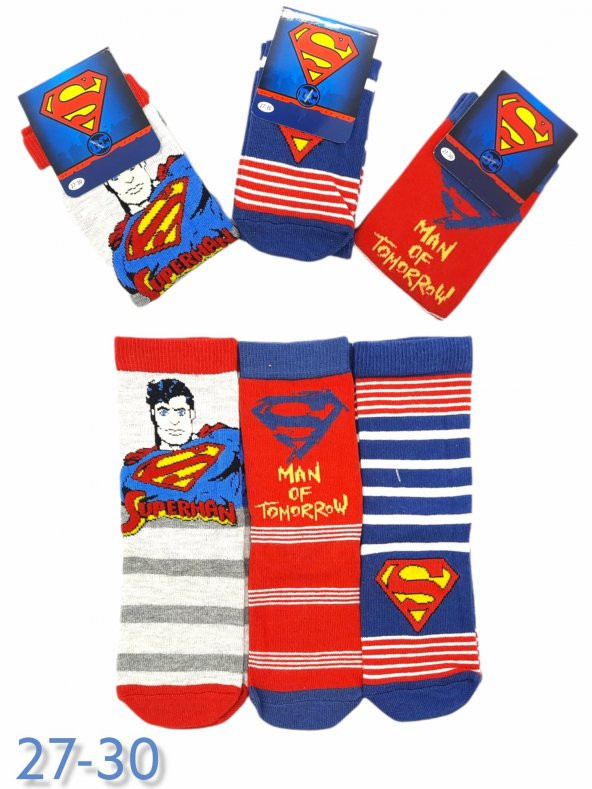 Superman Desenli Erkek Çocuk Çorabı  BT-0288