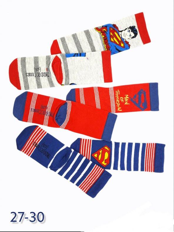Superman Desenli Erkek Çocuk Çorabı  BT-0288 - 2