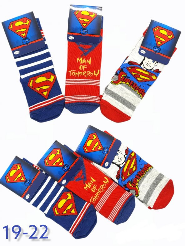 Superman Desenli Erkek Çocuk Çorabı  BT-0288 - 3