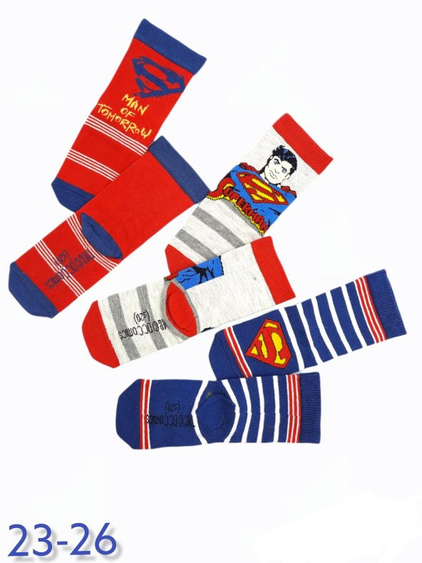Superman Desenli Erkek Çocuk Çorabı  BT-0288 - 6
