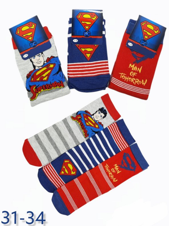 Superman Desenli Erkek Çocuk Çorabı  BT-0288 - 7