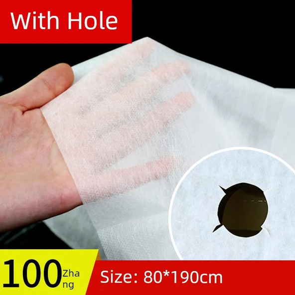 Delikli Tek Kullanımlık Yatak Örtüsü - 80*190cm Beyaz - 100 Adet