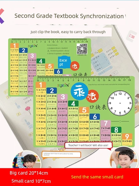 Çocuklar için Çarpım Tablosu Duvar Tablosu - Kalınlaştırılmış Yeşil Çarpma Bölme Kartı + Birim Çevirme - Resim 3