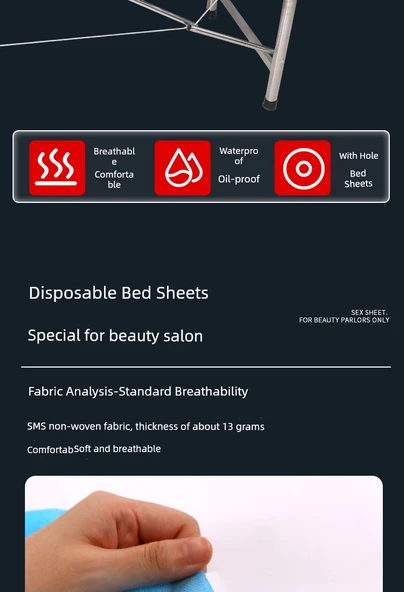 Delikli Tek Kullanımlık Yatak Örtüsü - 80*180cm Beyaz - 100 Adet - 7