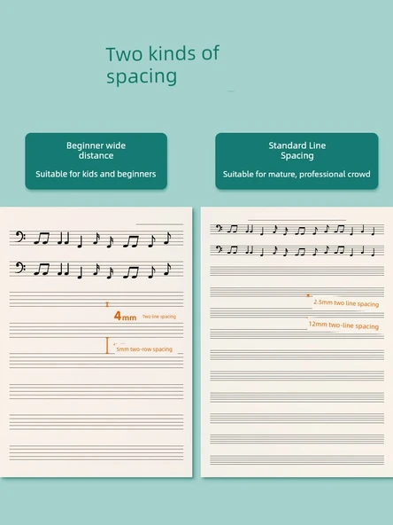 Müzik Notaları Defteri - İngilizce - 1 Adet (80 Sayfa) - 2