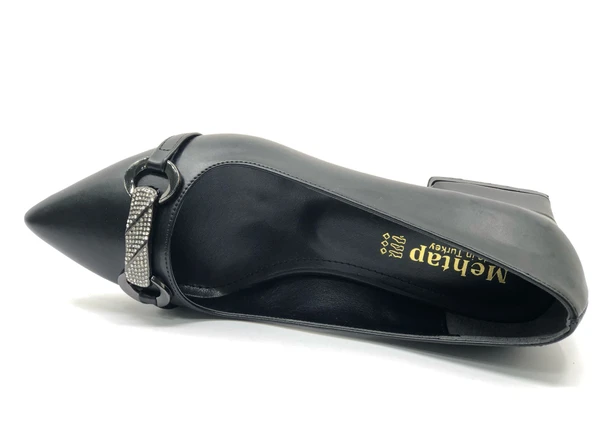 Mehtap Taş Toka Detaylı Kısa Topuklu Kadın Babet Ayakkabı - Resim 6