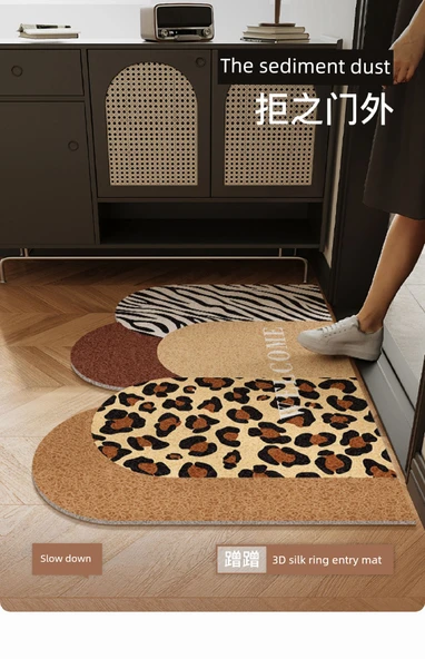 Çizgi Film Tarzı Ev Giriş Paspası - Kuyruklu Vahşi Yama 450mm × 750mm - 6