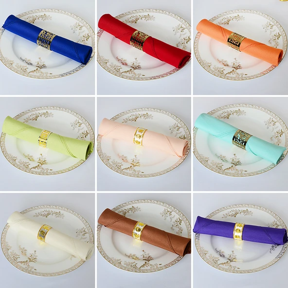 Jakarlı Otel Restoran Peçetesi 48x48cm Polyester - Gök Mavisi - Resim 2