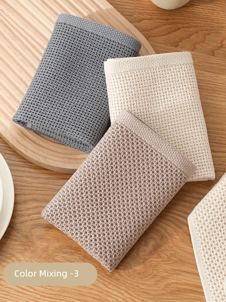 Mutfak El Havlusu - %100 Pamuk - Emici - 3'lü Karışık Renk Set (34x34 cm)
