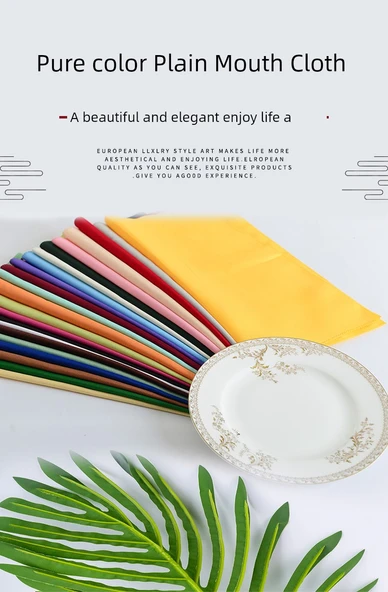 Jakarlı Otel Restoran Peçetesi 48x48cm Polyester - Gül Kırmızısı - Resim 7