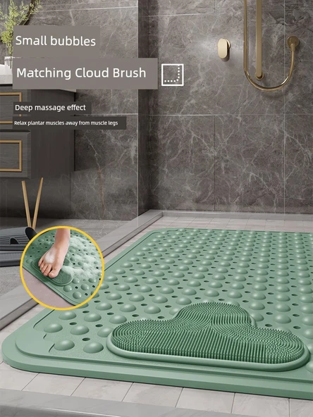 TPE Kaymaz Banyo Paspası - 80x120 - TPE Erişilebilir Lüks Gri - Resim 5