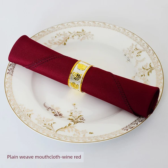 Jakarlı Otel Restoran Peçetesi 48x48cm Polyester - Şarap Kırmızısı
