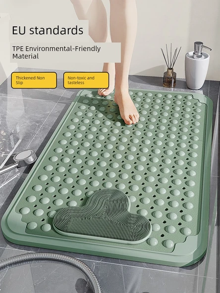 TPE Kaymaz Banyo Paspası - 80x120 - TPE Erişilebilir Lüks Gri - Resim 2