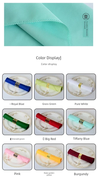 Jakarlı Otel Restoran Peçetesi 48x48cm Polyester - Gül Kırmızısı - Resim 10