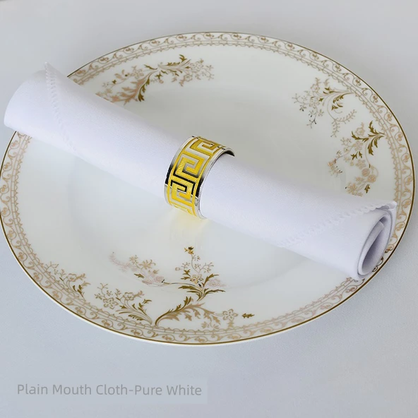 Jakarlı Otel Restoran Peçetesi 48x48cm Polyester - Saf Beyaz