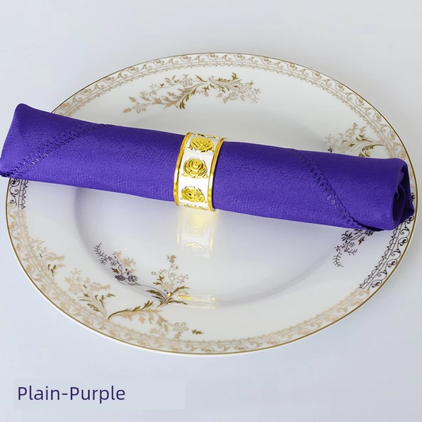 Jakarlı Otel Restoran Peçetesi 48x48cm Polyester - Mor