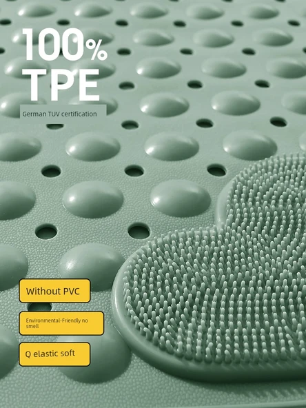 TPE Kaymaz Banyo Paspası - 80x120 - TPE Erişilebilir Lüks Gri - Resim 4