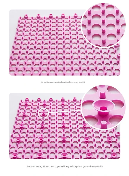30x30cm TPE Kaymaz Banyo Paspası - Sarı Mavi - Vantuzlu - 2 Adet - 10