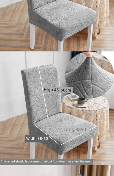 Su Geçirmez Kalınlaştırılmış Yemek Masası Sandalye Kılıfı - Açık Gri Rattan Açık Gri - 9