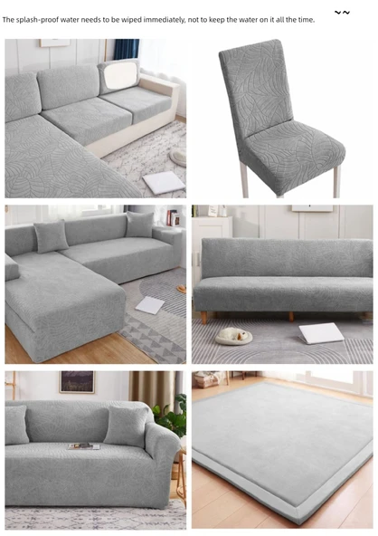 Su Geçirmez Kalınlaştırılmış Yemek Masası Sandalye Kılıfı - Açık Yeşil Rattan Matcha - 7