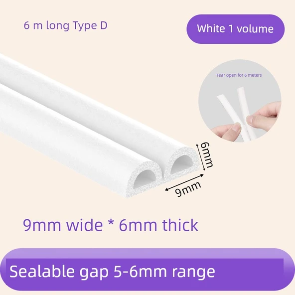 Toz Geçirmez Kaymaz Temperli Cam Masa Matı - Beyaz D Tipi 9mm x 6m x 6mm
